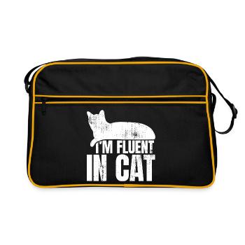 I speak fluent cat - Retro Bag - black/gold - Front
