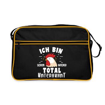 Hühnerflüsterer Huhn Hühnerhalter Hühner - Retro Tasche - Schwarz/Gold - Vorne