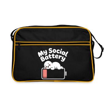 Batterie sociale Introverti Batterie morte - Sac Retro - noir/or - Devant