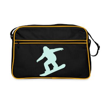 Snowboardeur Mint Silhouette - Sac Retro - noir/or - Devant