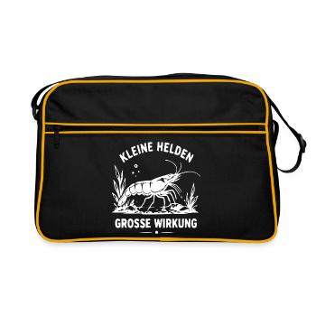 Kleine Helden Große Wirkung - Retro Tasche - Schwarz/Gold - Vorne