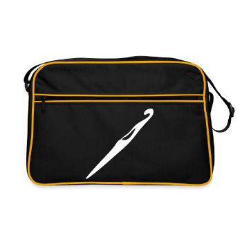 Crochet Crochet Hook Gift - Retro Bag - black/gold - Front