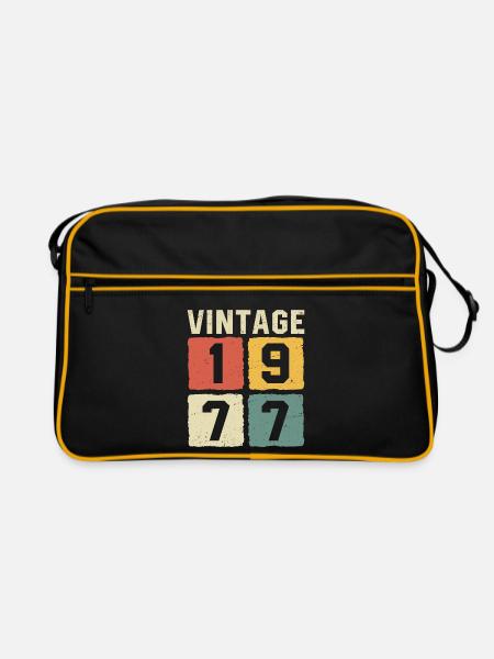 Vintage 1977 Born 1977 - Retro Bag - black/gold - Front