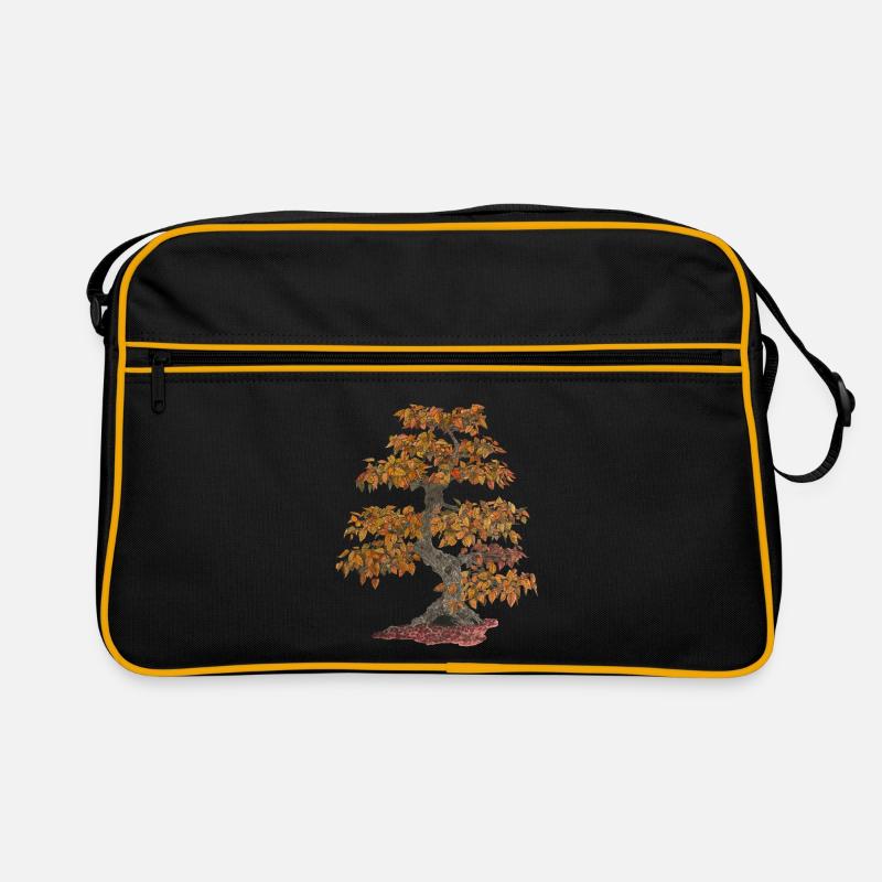 Bonsai deciduous tree with red leaves Retro Bag