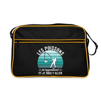 les poissons m'appellent et je dois y aller - Sac Retro - noir/or - Devant