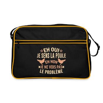 je sens la poule eh non je ne vois pas le problème - Sac Retro - noir/or - Devant