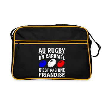 Joueur de rugby - Sac Retro - noir/or - Devant