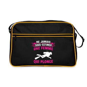ne jamais sous estimer une Femme Qui Plonge - Sac Retro - noir/or - Devant