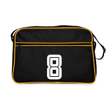 Maillot numéro 8 – Cadeau anniversaire 8 ans - Sac Retro - noir/or - Devant