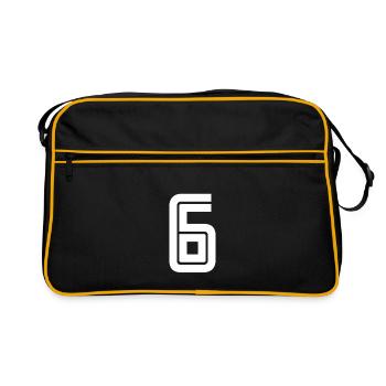 Maillot numéro 6 – Cadeau anniversaire 6 ans - Sac Retro - noir/or - Devant