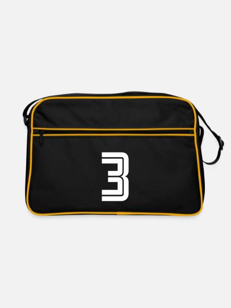 Jersey number 3 – 3 years anniversary gift - Retro Bag - black/gold - Front