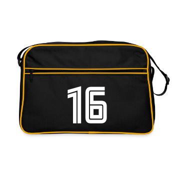 Jersey number 16 – 16th birthday gift - Retro Bag - black/gold - Front