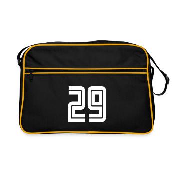 Maillot numéro 29 – Cadeau anniversaire 29 ans - Sac Retro - noir/or - Devant