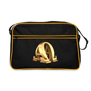 Alpha and Omega Symbol - Beginning and End - Retro Bag - black/gold - Front