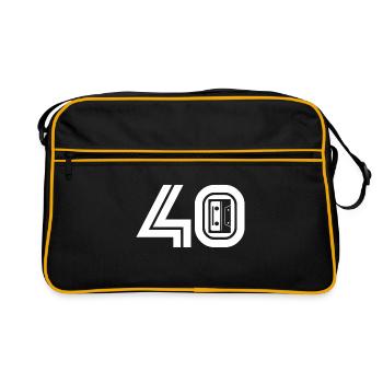 40 Fan de musique Cassette rétro Musique - Sac Retro - noir/or - Devant