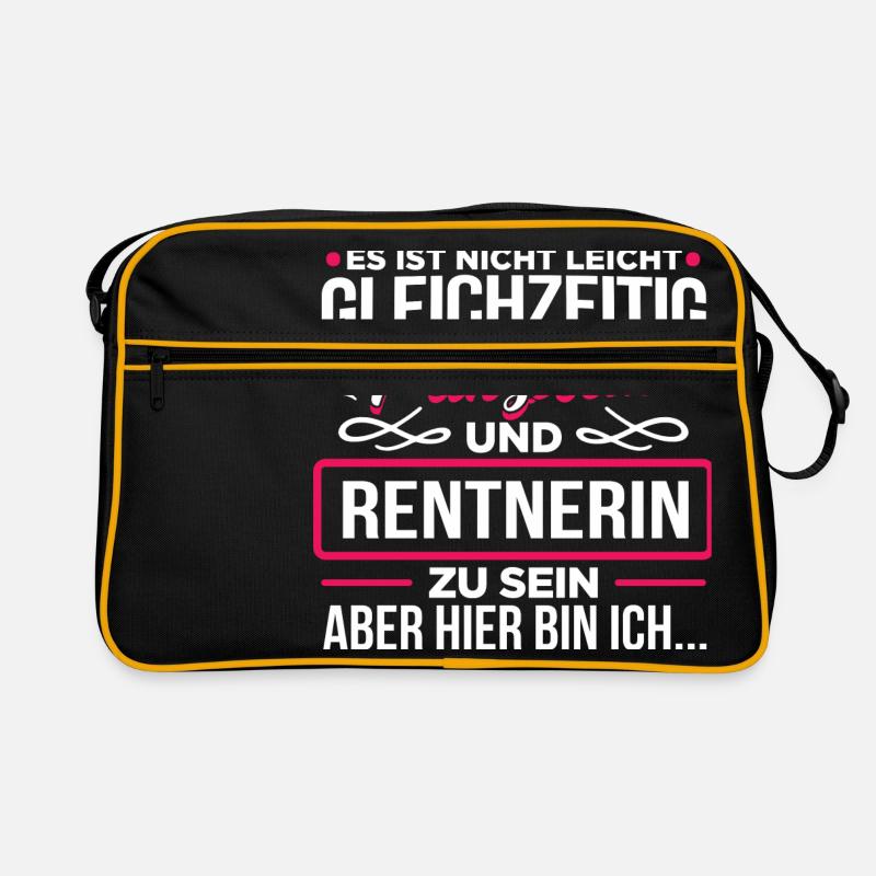 RENTNERIN - Prinzessin - Retro Tasche - Schwarz/Gold