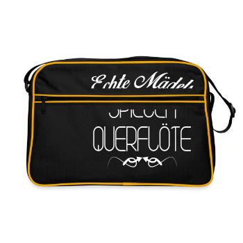 QUERFLÖTE ECHTE MAeDELS - Retro Tasche - Schwarz/Gold - Vorne
