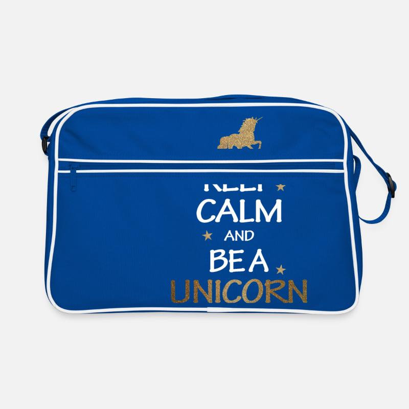 Keep Calm And Be A Unicorn Gold Geschenk Retro Tasche