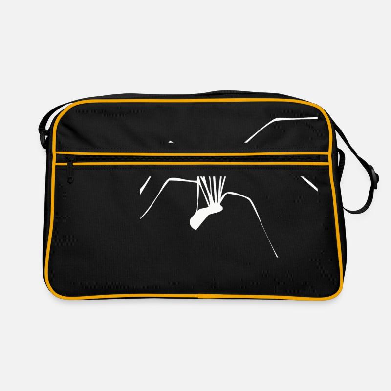 Spinne Spider Spinnenetz Angst Beine Weihnachten - Retro Tasche - Schwarz/Gold