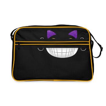 Grinsekatze Tshirt kinder lachen lustig geschenk - Retro Tasche - Schwarz/Gold - Vorne