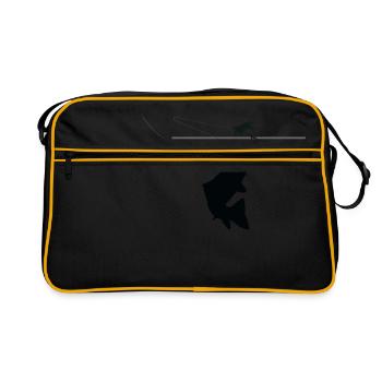 Modell 42 - Steigende Forelle - Retro Tasche - Schwarz/Gold - Vorne
