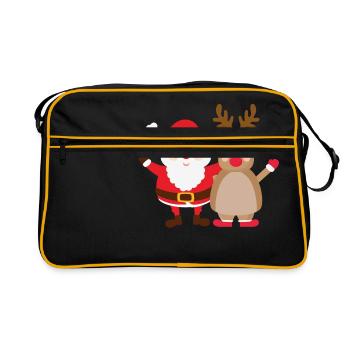 rudolph santa - Retro Tasche - Schwarz/Gold - Vorne