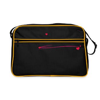 arbre de Noël avec le coeur - Sac Retro - noir/or - Devant
