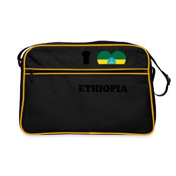 j'aime pays d'origine, présente ETHIOPIE - Sac Retro - noir/or - Devant