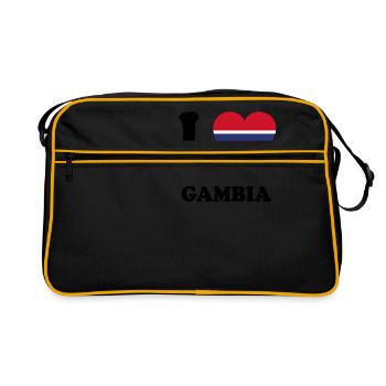 j'aime pays d'origine, présente GAMBIE - Sac Retro - noir/or - Devant