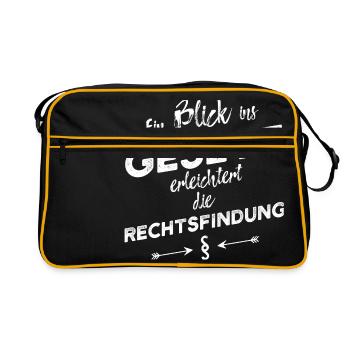 Ein Blick ins Gesetz ... und so weiter - Retro Tasche - Schwarz/Gold - Vorne