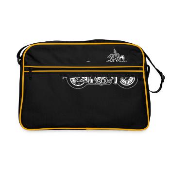 Chopper / Bobber Motorrad 03_weiß - Retro Tasche - Schwarz/Gold - Vorne