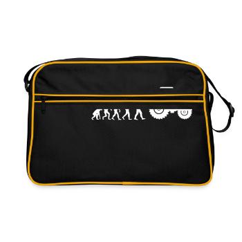 Traktor Landwirtschaft Evolution Geschenk - Retro Tasche - Schwarz/Gold - Vorne