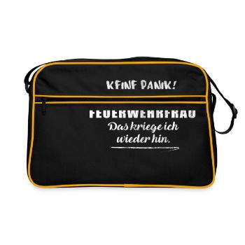 Firefighter Fire Department Fire Engine No panic - Retro Bag - black/gold - Front