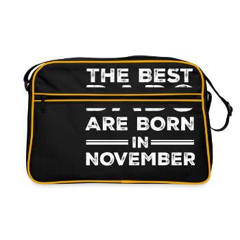 Le meilleur papa Père cadeau d'anniversaire Novembre - Sac Retro - noir/or - Devant