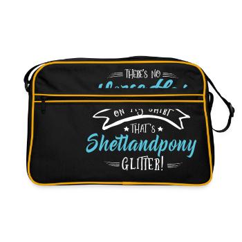 Shetland Pony Shirt-Glitter - Retro Tasche - Schwarz/Gold - Vorne