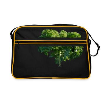kale gruenkohl chou veggie gemuese vegetables2 - Sac Retro - noir/or - Devant