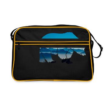 Forest dwellers Forester bear forest nature animal wilderness - Retro Bag - black/gold - Front