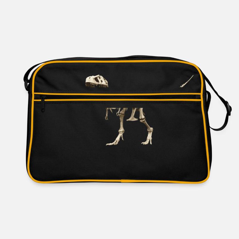 T-rex Skelett - Retro Tasche - Schwarz/Gold