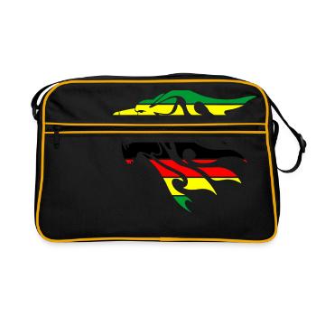 zimbabwe drapeau lion - Sac Retro - noir/or - Devant
