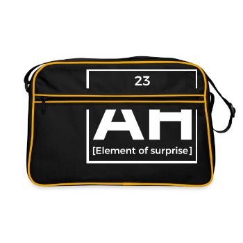 Element der Überraschung - Periodensystem - Retro Tasche - Schwarz/Gold - Vorne
