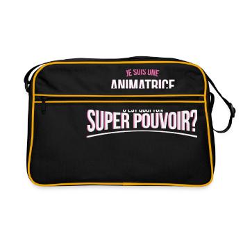 Animatrice super pouvoir cadeau - Sac Retro - noir/or - Devant