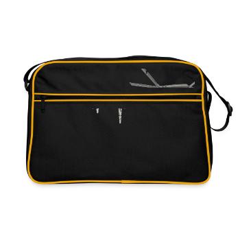 Shirt cadeau hélicoptère rythme cardiaque - Sac Retro - noir/or - Devant