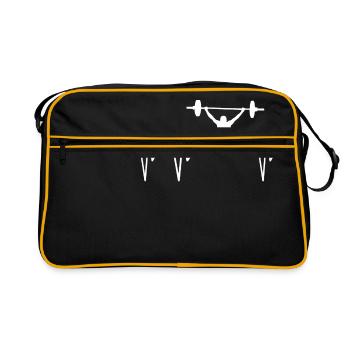 Palpitations cadeau d'impulsion de rythme cardiaque Haltérophilie - Sac Retro - noir/or - Devant