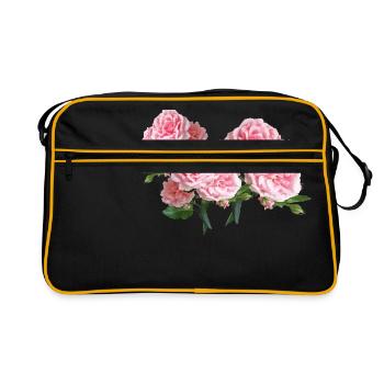 rosen roses blumen flowers garten garden3 - Retro Tasche - Schwarz/Gold - Vorne