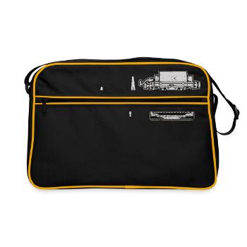 Geschenk Heartbeat Schreibmaschine - Retro Tasche - Schwarz/Gold - Vorne