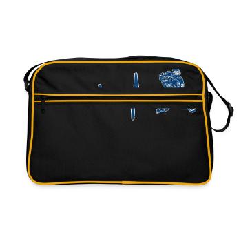 Geschenk Heartbeat Eishockey - Retro Tasche - Schwarz/Gold - Vorne