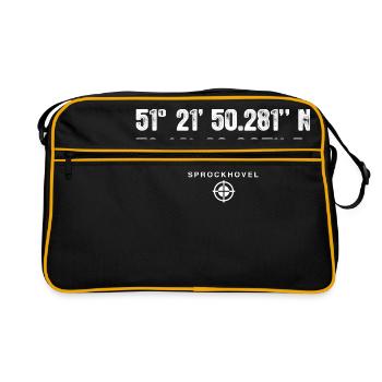 Sprockhövel Geocacher Geschenk Standort GPS Stadt - Retro Tasche - Schwarz/Gold - Vorne