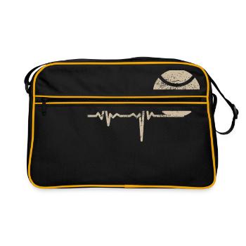 Geschenk Heartbeat Tennis - Retro Tasche - Schwarz/Gold - Vorne