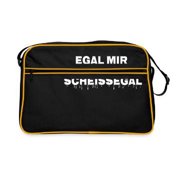 egal mir Scheissegal - Retro Tasche - Schwarz/Gold - Vorne