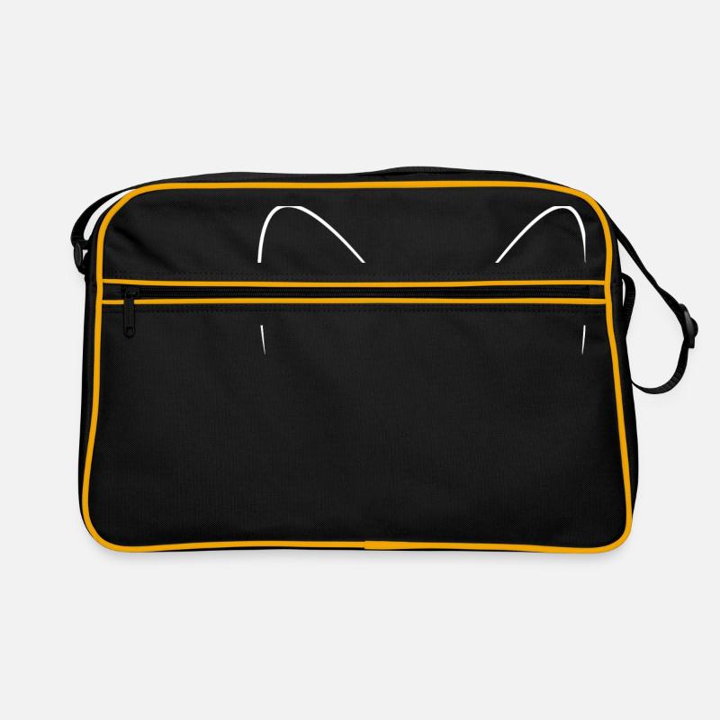 KatzenOhren Weiß - Retro Tasche - Schwarz/Gold